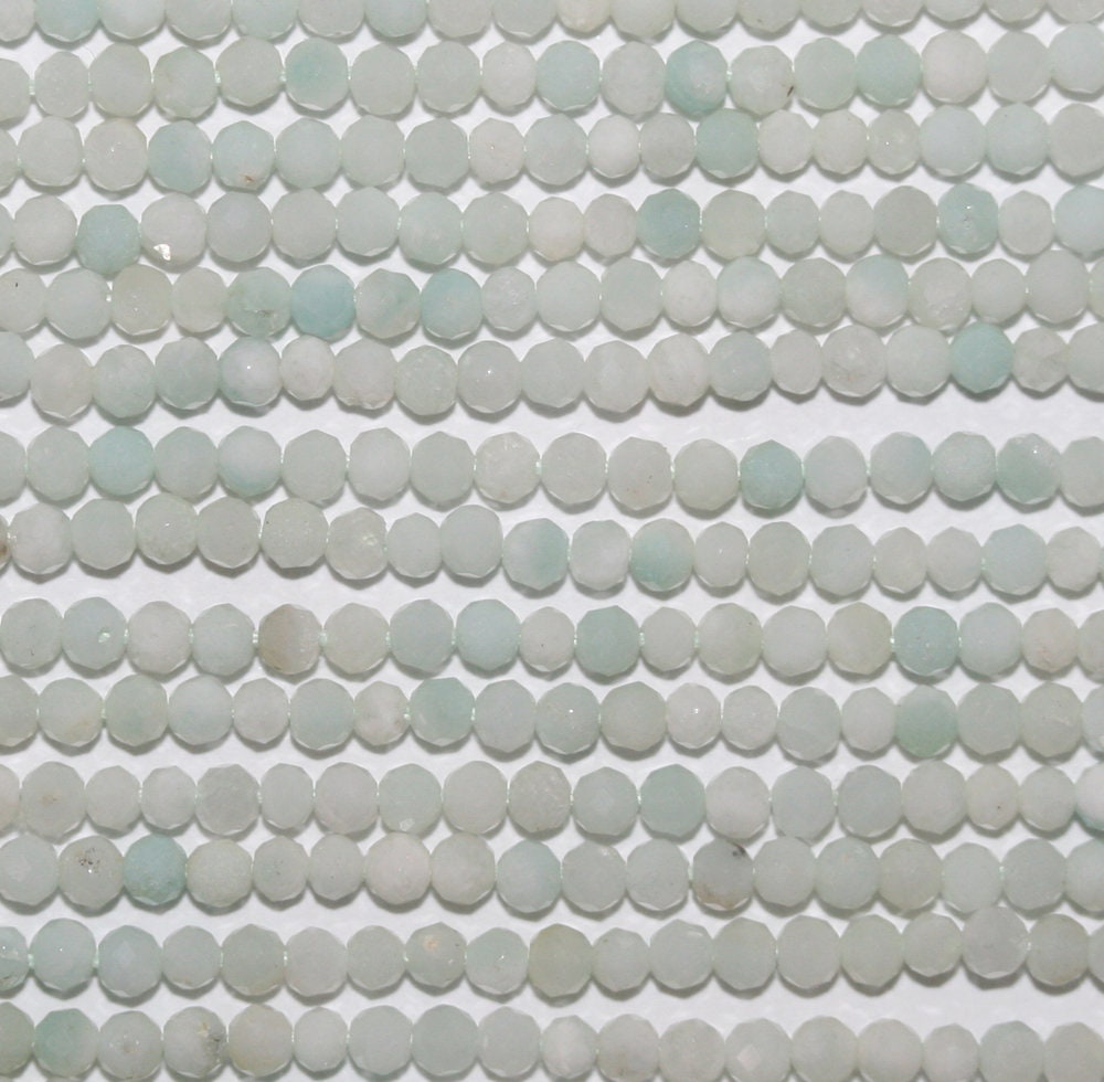 13" Strand Amazonite Faceted Round Beads 2.5mm.