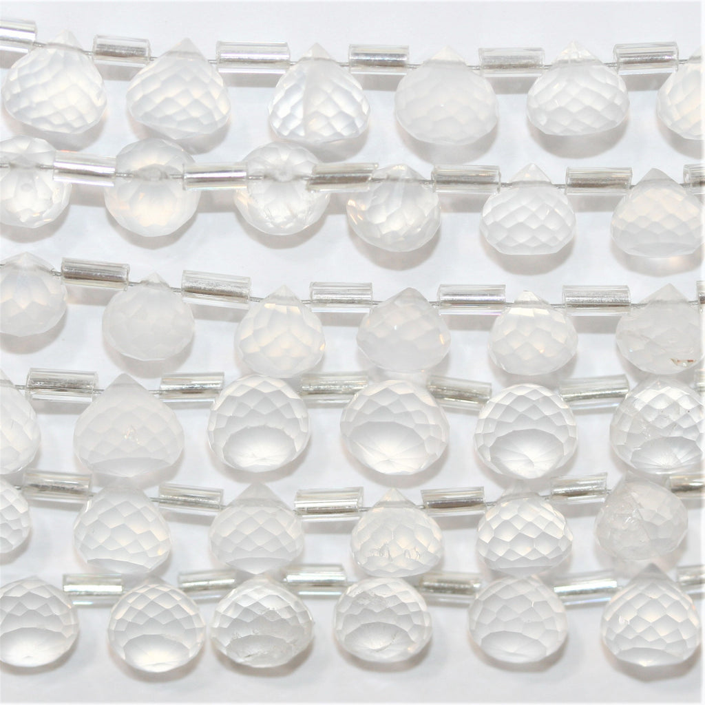 Cuentas de cuarzo cristal de roca facetadas de 7" de St., 6-7 mm, tira de 19 cm.