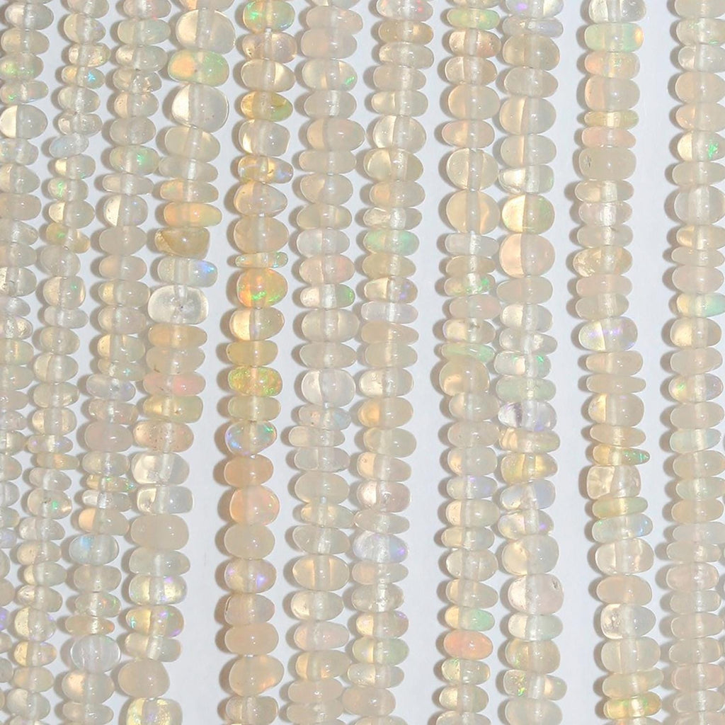 13" St Ethiopian Opal Smooth Rondelle Beads 2.5x1.5mm.Approx.-Strand 33cm