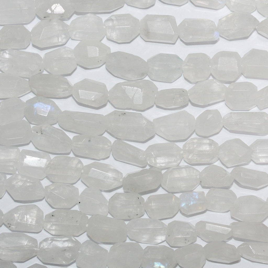 10" St Moonstone Faceted Nugget Beads 12x7mm.Approx.-Strand 26cm.