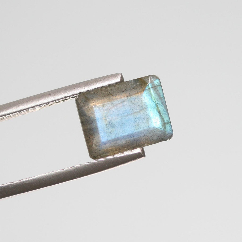 Lote de 4 piezas de labradorita facetada rectangular de 10 x 8 mm. (4 piezas)