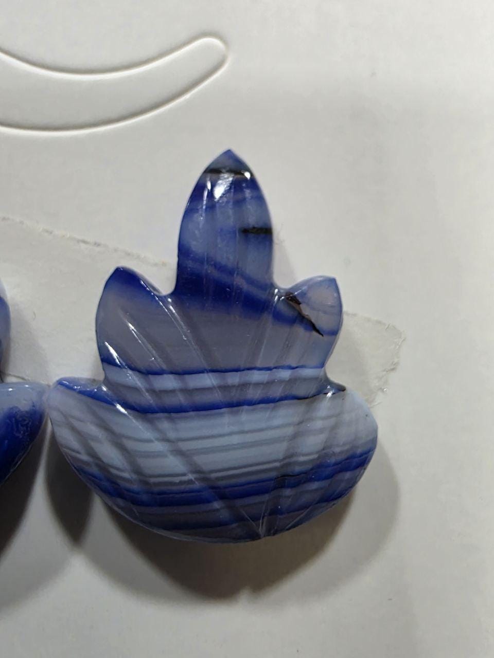 1 Matching Pair Purple Agate Leaf (2 Pieces ) 23x18mm