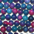 15" St Perles rondes lisses en agate multicolore 10 mm.-Rig 39 cm.