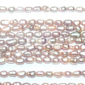 11" St FreshWater Salmon Oval Pearl Irregular Beads 6-7mm Approx.- Strand: 35cm.