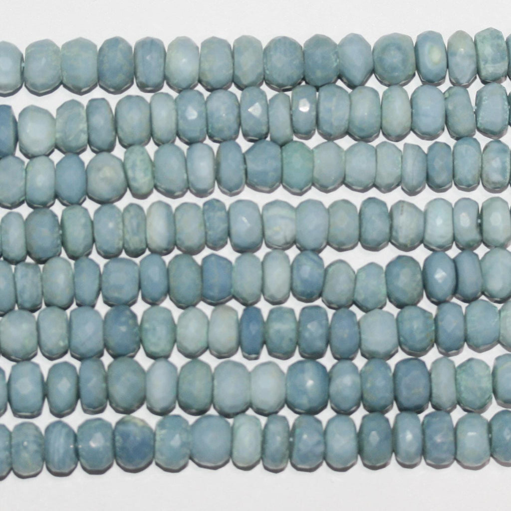 13" St Blue Opal Faceted Rondelle Beads 8x4mm.Approx.-Strand 33cm.