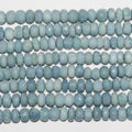 13" St Blue Opal Faceted Rondelle Beads 8x4mm.Approx.-Strand 33cm.