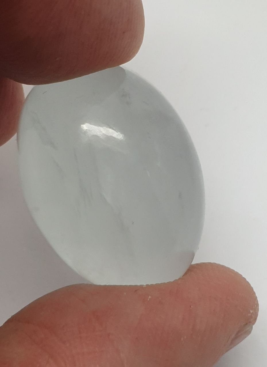 Big Milky  Aquamarine Oval Cabochon 25x18x13.5mm.Natural Untreated Gem- 47.3 cts