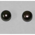 Pendientes de perla de agua dulce gris semiperforada, con brillo superior AAA, 6 pares a juego, casi redonda, de 5-5,5 mm (perla natural de brillo superior)