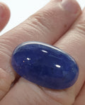 Cabochon ovale de tanzanite de grande taille, 14 mm (22,2 x 14,1 mm), 28,67 ct - Pierre précieuse naturelle - Couleur profonde