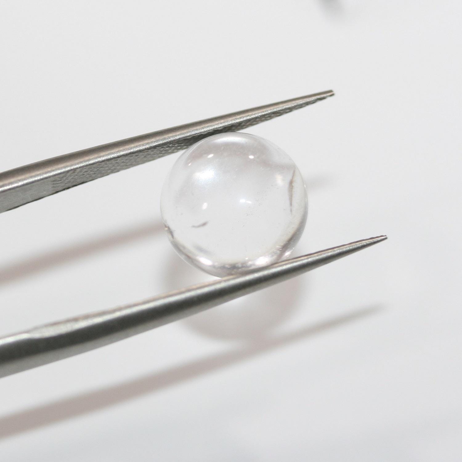 Rock Crystal Quartz Smooth Round Cabochon 10mm. (6 Pieces).