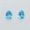 Lote de 2 piezas de topacio azul suizo facetado, 8 x 6 mm. (2 piezas)