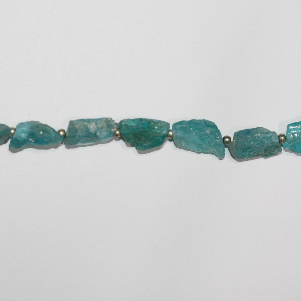 Cuentas de apatita azul sin pulir de 8" (11 x 5 mm, aprox. - Hilo de 20 cm)