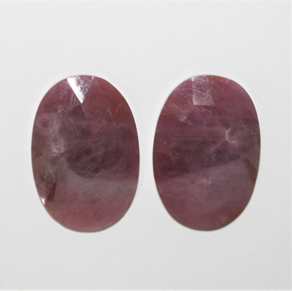 Ruby Faceted Oval Cabochon 23x15.5mm. ( 23.3 ct) - 1 Pair