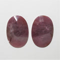 Ruby Faceted Oval Cabochon 23x15.5mm. ( 23.3 ct) - 1 Pair