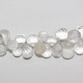 Perles en cristal de roche facettées en forme de goutte, 10 x 6 mm, 8 pouces (20 cm) - Fil de 20 cm