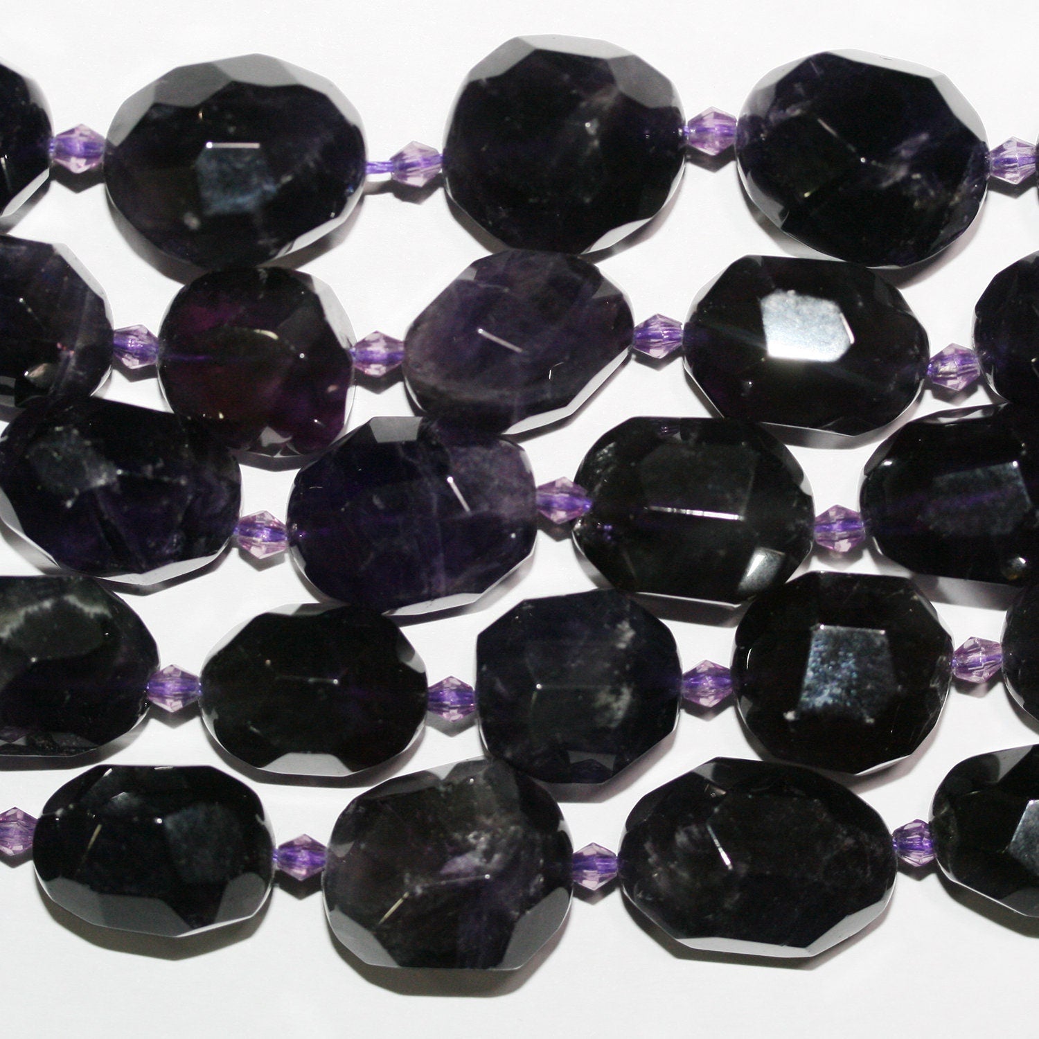 Perles de pépites d'améthyste facettées de 15 pouces (environ 18 x 15 mm) - Longueur du fil : 39 mm.