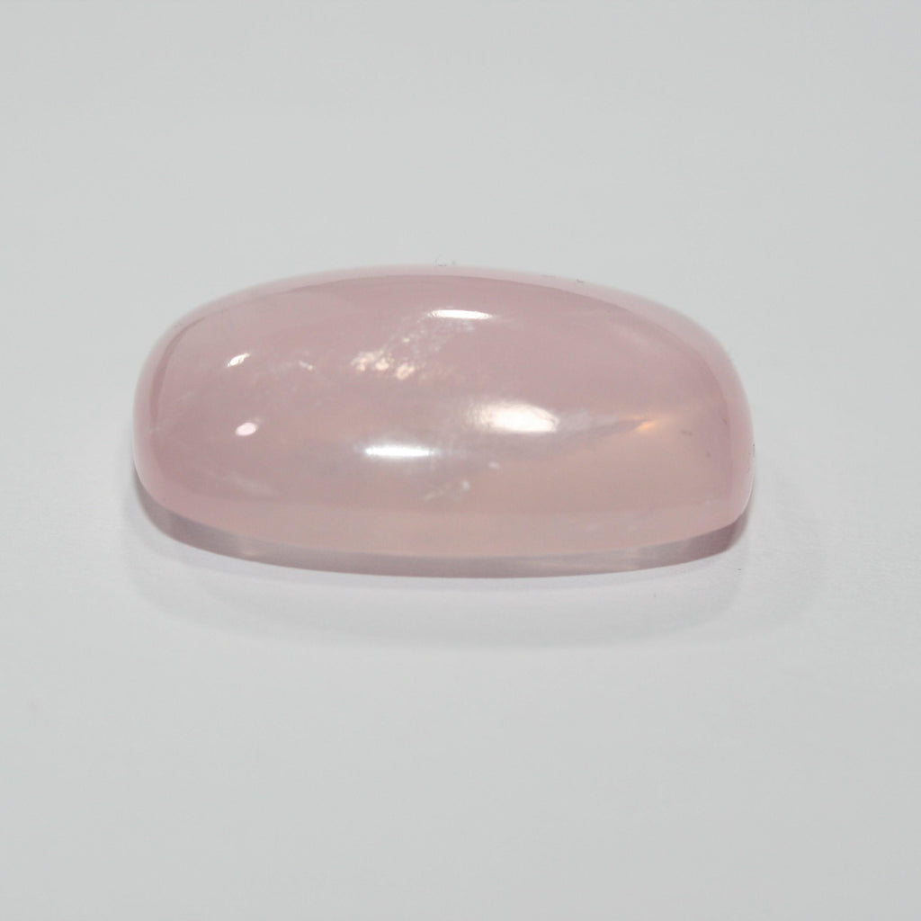 Gros cabochon rectangulaire lisse en quartz rose, 29 x 18,5 mm (46,11 ct).