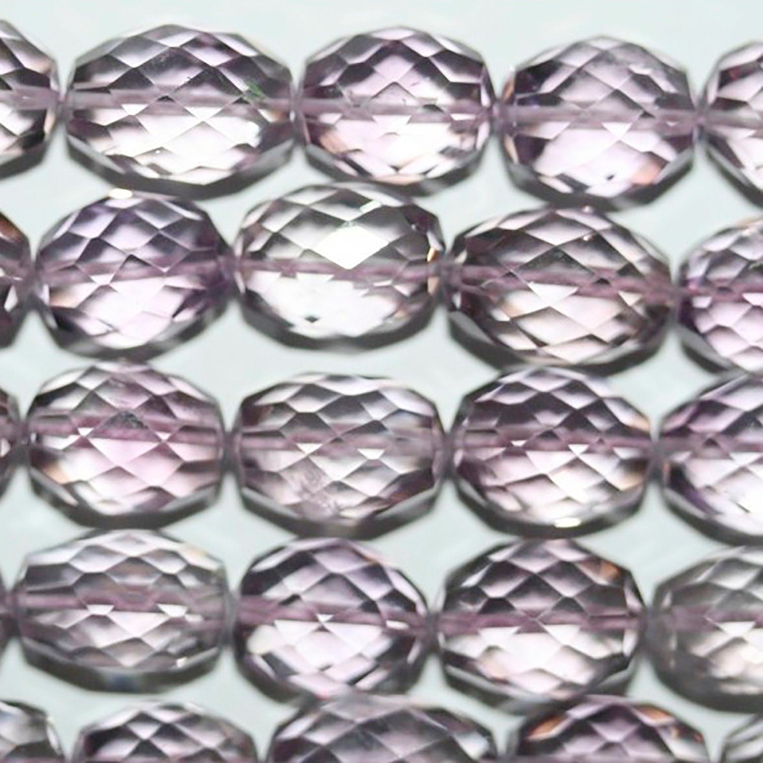 14" St Amethyst Faceted Barrel Beads 14x10mm.-Strand 38cm