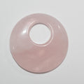 Pendentif rond lisse en quartz rose 40 mm