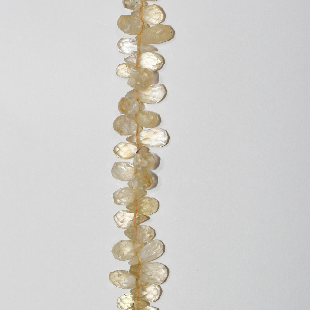 13" St Citrine Faceted Drop Beads 10x5mm.Approx.-Strand 35cm