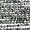 Perles rondelles à facettes œil de faucon de 15 pouces, 4 x 2,5 mm. - Fil de 39 cm.