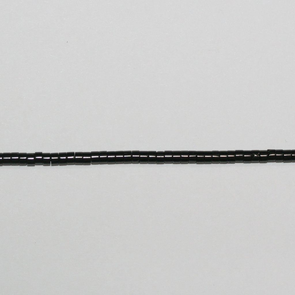 Perles disques lisses St Jet 15" 3x2mm.-Bracelet 39cm.