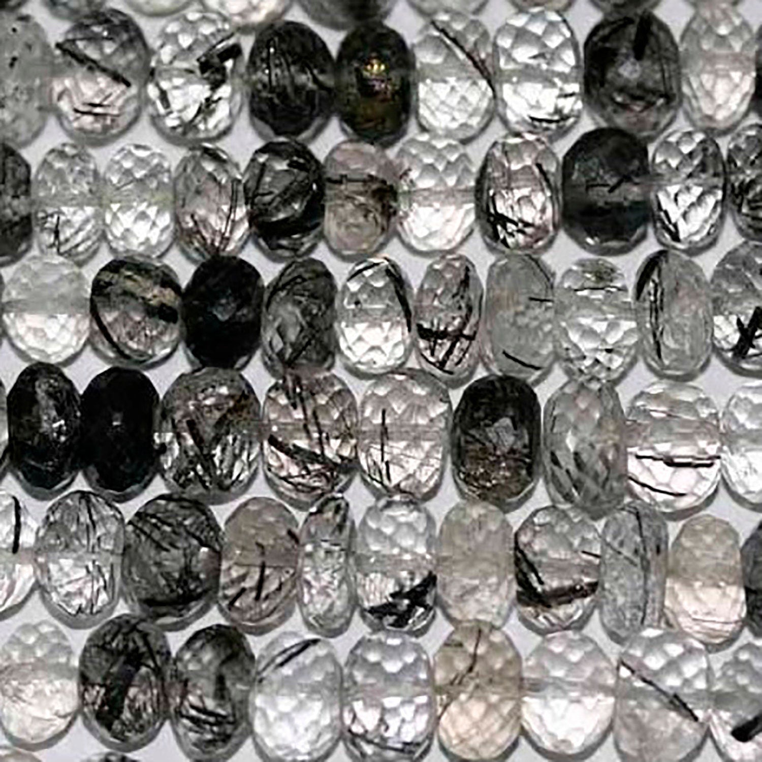Perles rondelles facettées en quartz tourmaline St de 14 pouces (9 x 6 mm) - Fil de 37 cm