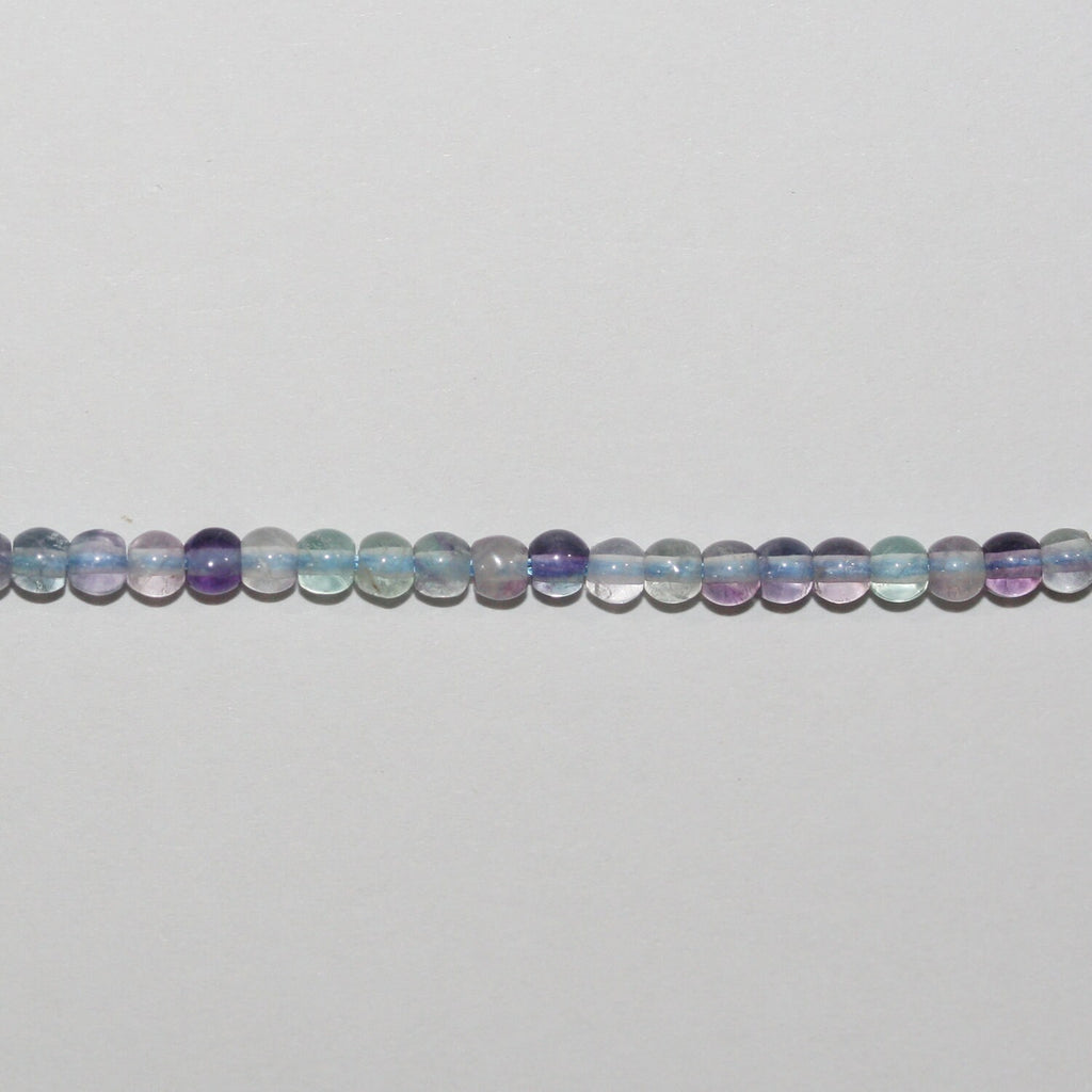 Perles rondes lisses en fluorite St 15" 2,5-3 mm.-Rig 39 cm.