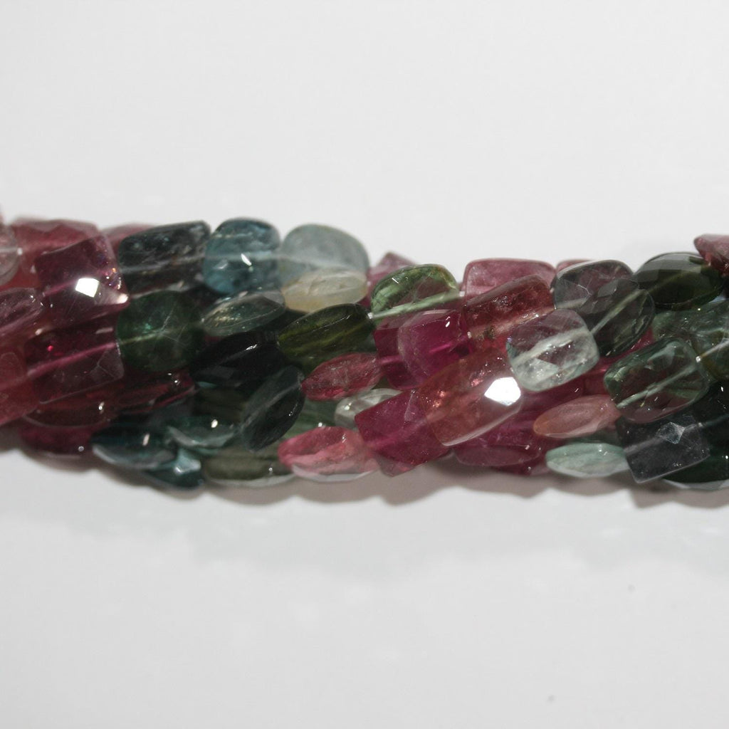 12" St Tourmaline Faceted Rectangle Beads 9x7mm. Approx.-Strand 35cm.