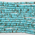 Perles rondelles lisses en turquoise St. 15" 4x2mm.- Brin 39cm.