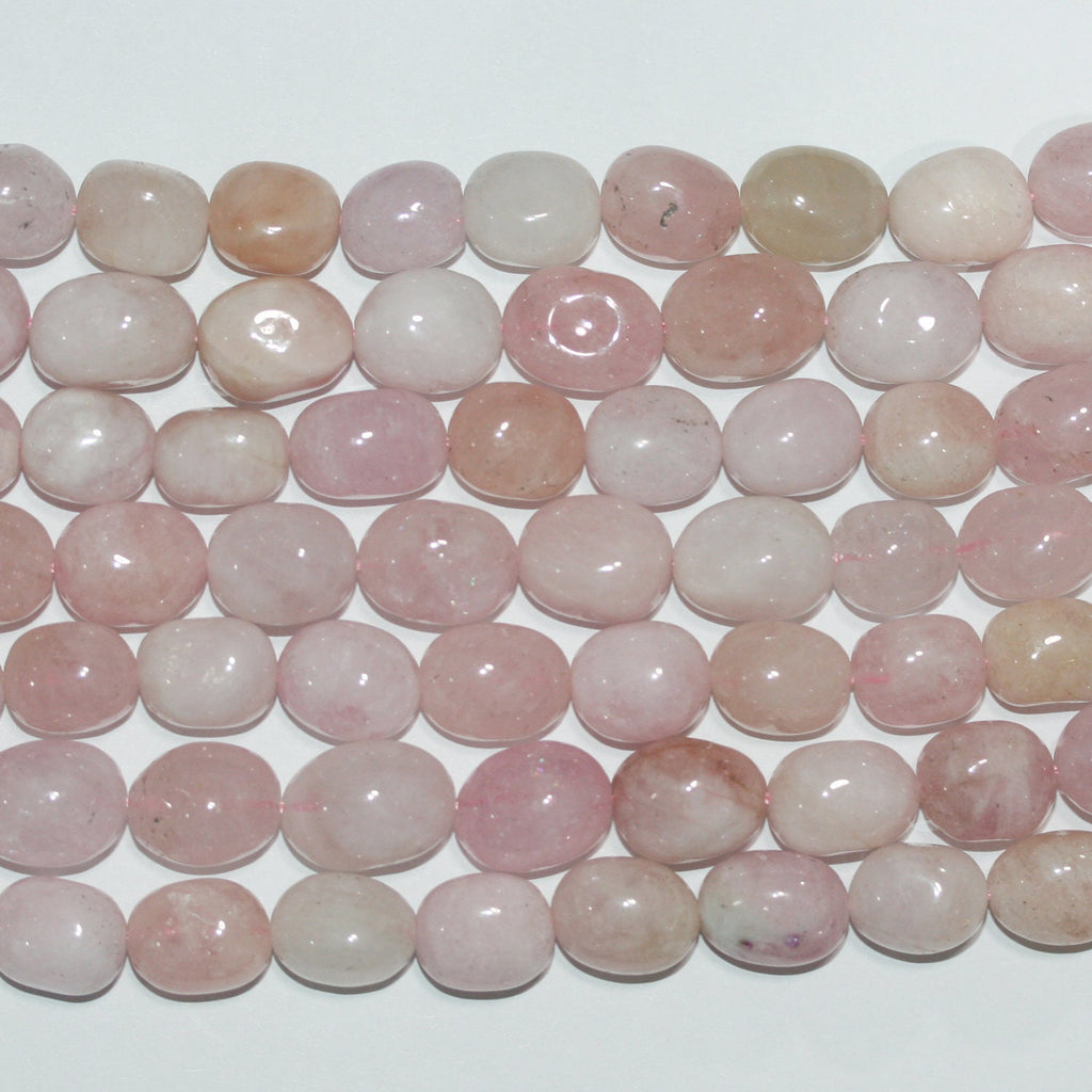 Cuentas Nugget Lisas de Santa Morganita de 16", 14 x 11 mm. Aprox. - Hilo de 40 cm.