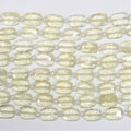 Cuentas rectangulares facetadas de cuarzo St Lemon de 7" de 9 x 6 mm - Hilo de 18 cm.