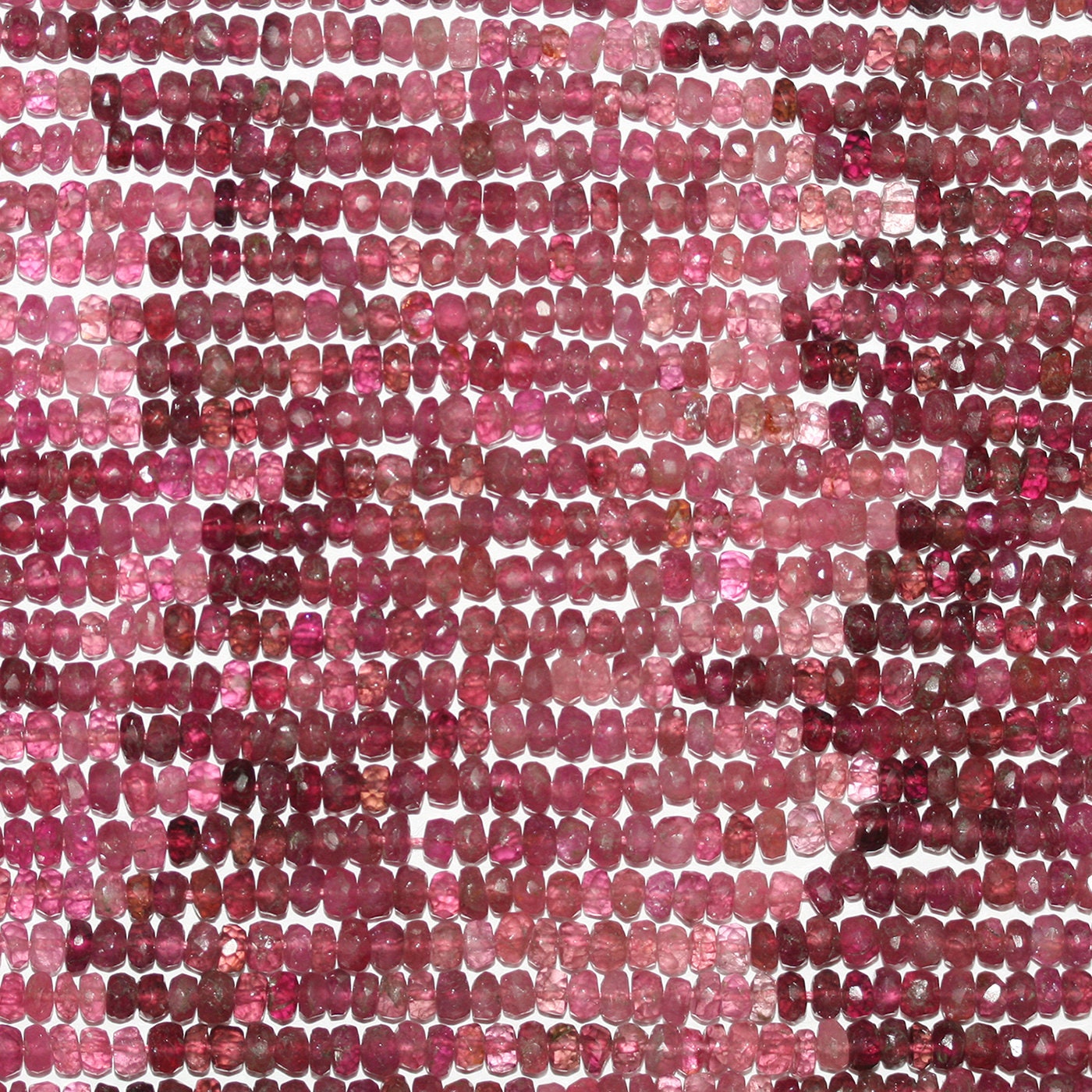 Perles rondelles à facettes en tourmaline rose St 14" 4x2mm.-Rig 37cm.
