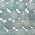Cuentas redondas de aguamarina de 16" (12 mm) - Hilo de 40 cm