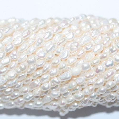 Perles baroques St de 30 cm (12 pouces), 3-3,5 mm - Fil de 36 cm - Perles naturelles - Prix de gros