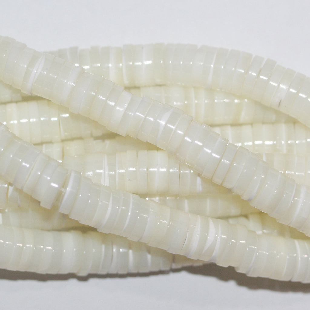 Cuentas de disco lisas St MOP de 16" (8 x 1,5 mm) - Hilo de 40 cm