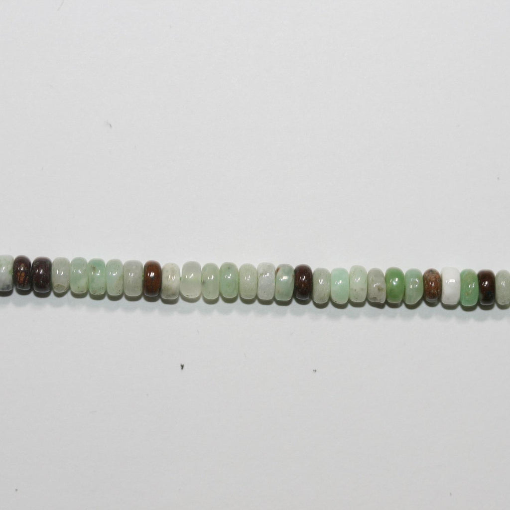 Cuentas redondas lisas de Santa Crisoprasa de 16" de 4 x 2 mm - Hilo de 40 cm.