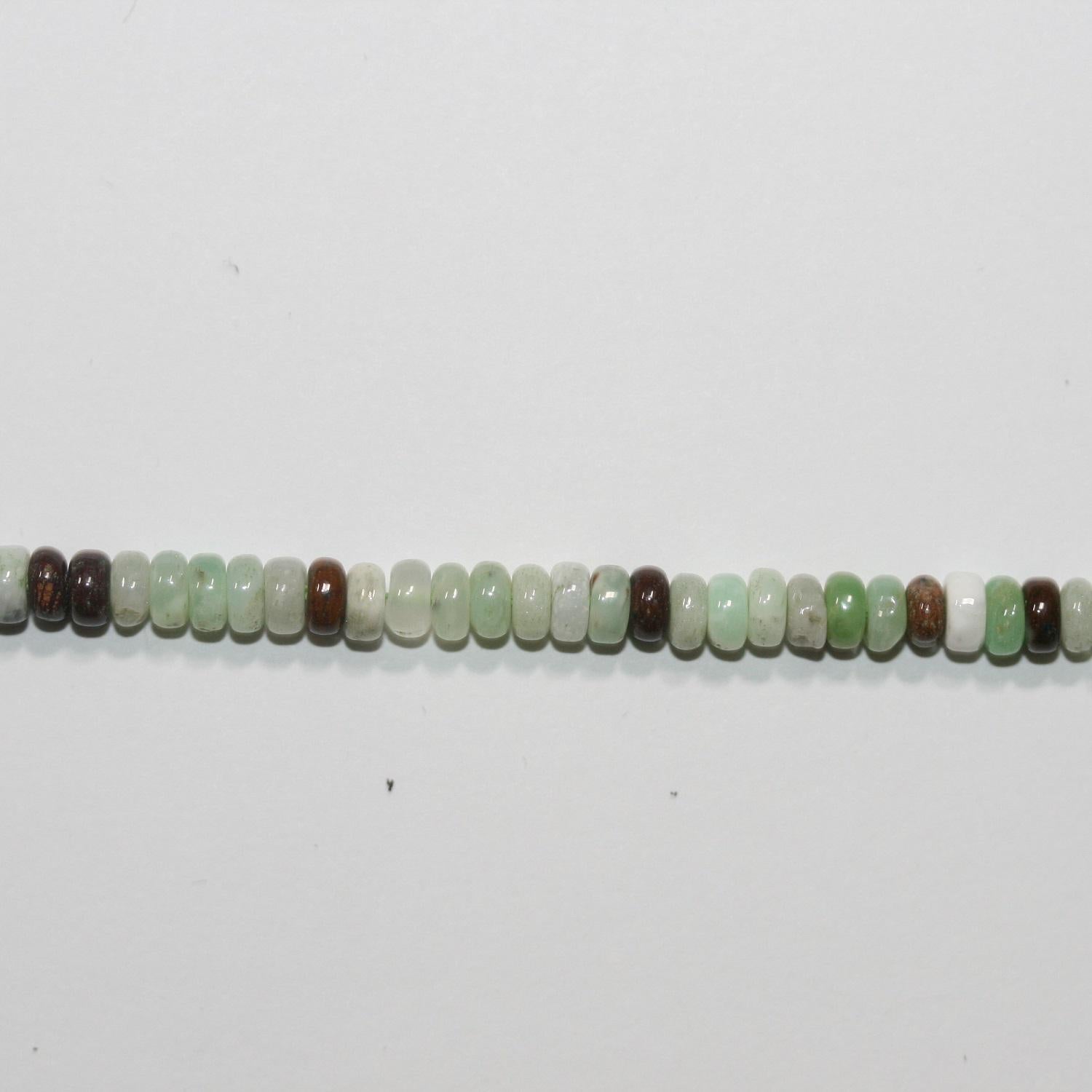 Cuentas redondas lisas de Santa Crisoprasa de 16" de 4 x 2 mm - Hilo de 40 cm.