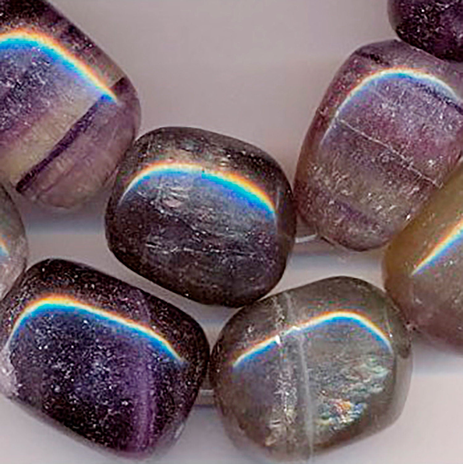 Cuentas de fluorita lisas de 40 cm (16"), 20 x 15 mm (aprox.), tira de 40 cm