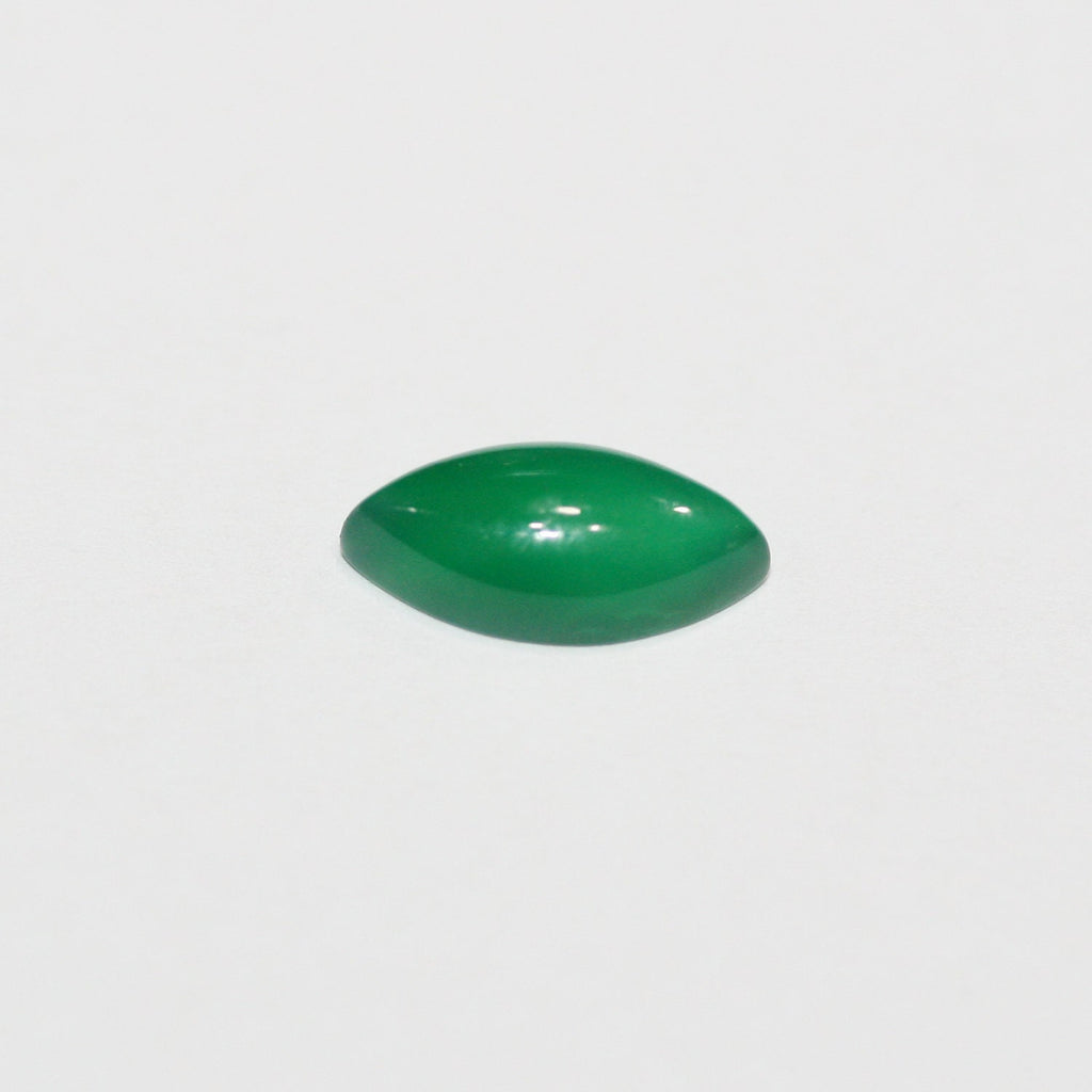 8 cabochons en agate verte marquise 14x7mm (8 pièces).