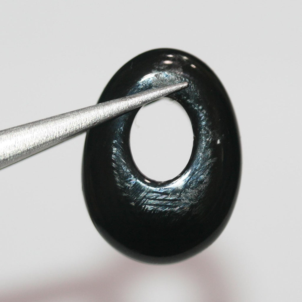 Pendentif ovale lisse en onyx 20x15mm.