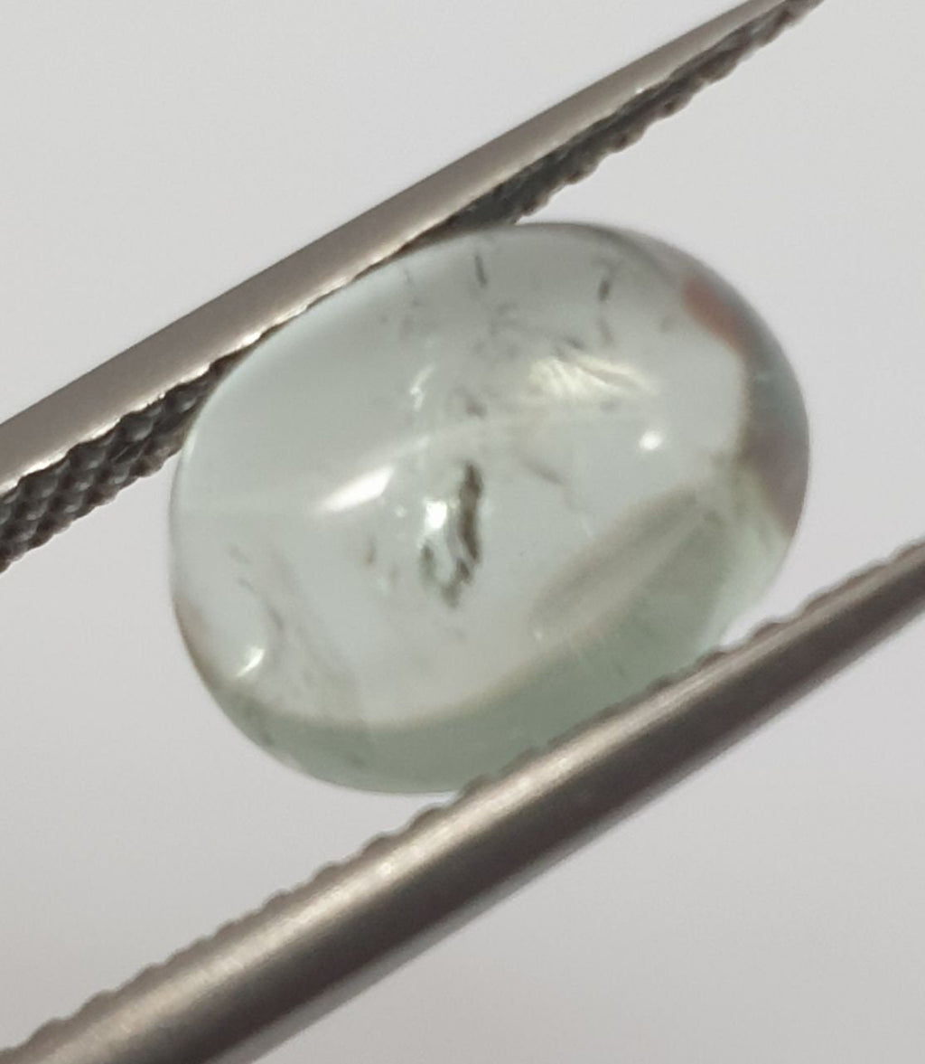 Light Blue Tourmaline Oval  Cabochon9.8x7.8mm.(3ct.).Tourmaline- Natural Tourmaline