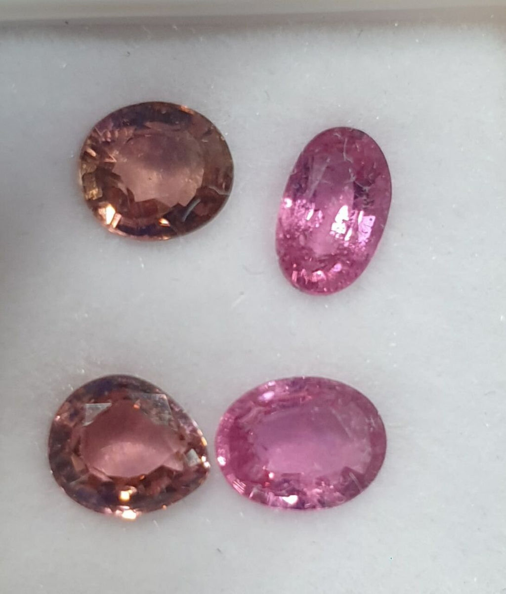 Lote de turmalina rosa variada - Pera ovalada - Lote de piedras preciosas - Gemas naturales