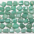 14" St Amazonite Faceted Nugget 8x6mm.Approx.-Strand 35cm.