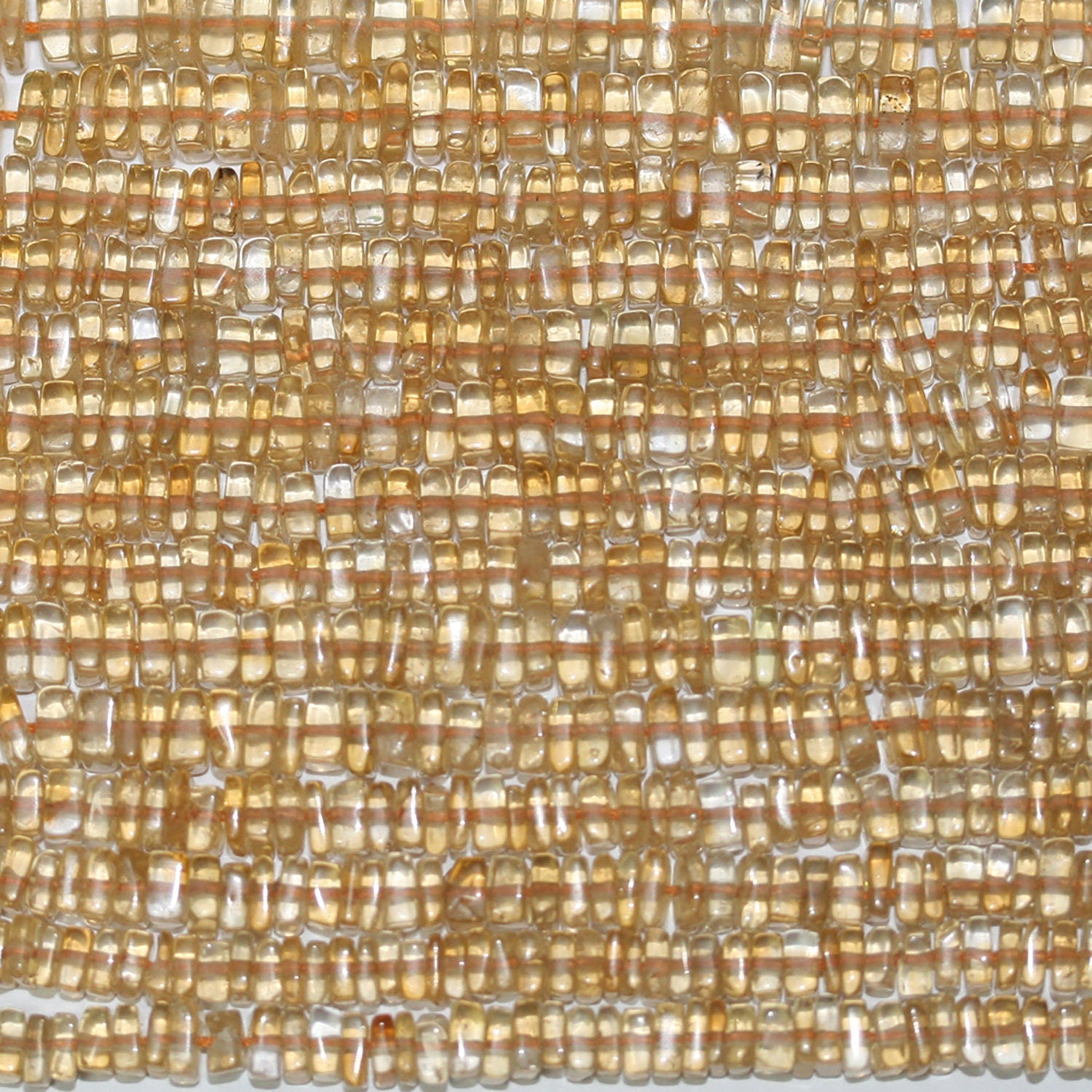 Cuentas cuadradas planas y lisas de citrino de 40 cm (16"), 4 x 1 mm (tira de 40 cm)