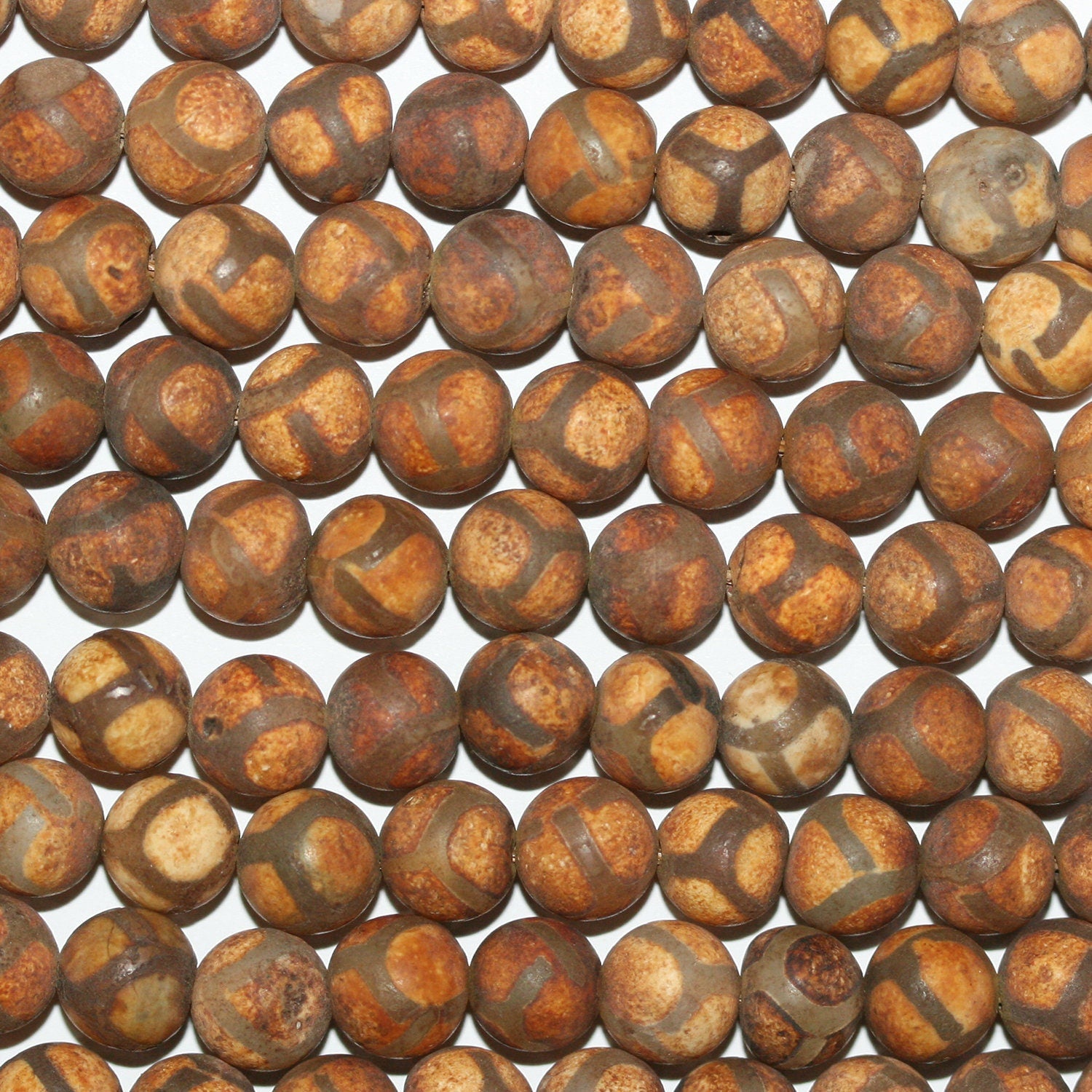 15" St Brown Agate Finition Mate Perles Rondes 8mm.-Rig 38cm.