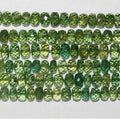 Cuentas redondas facetadas de apatita verde de 40 cm (16"), 6 x 4 mm (tira de 40 cm)