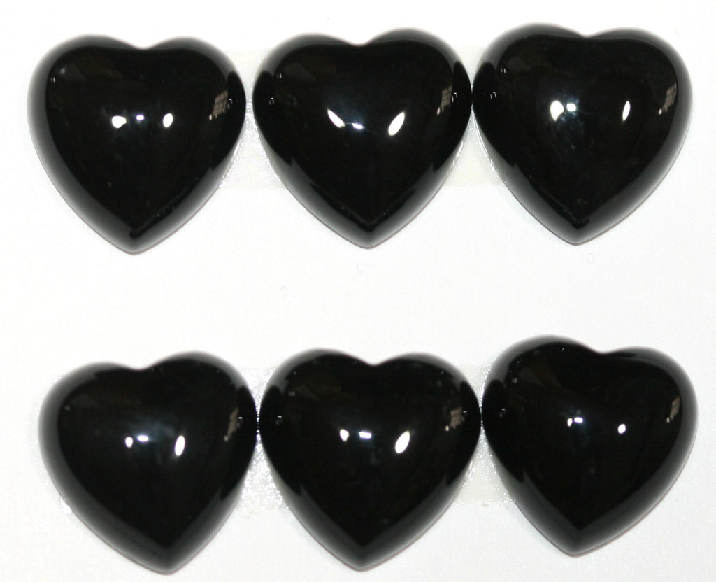 Lote de 4 cabujones de corazón de ónix de 14 mm. (4 piezas)