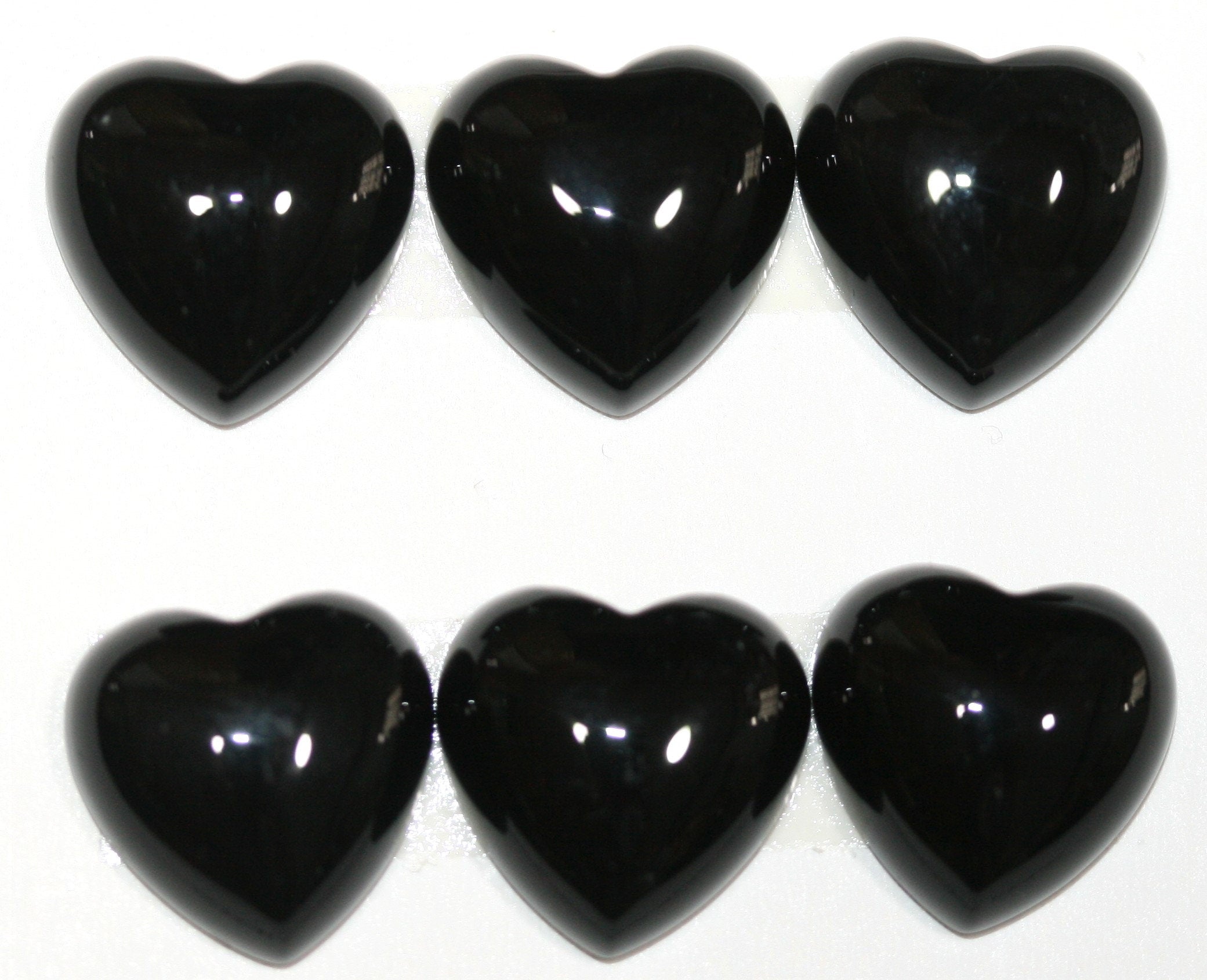 Lote de 4 cabujones de corazón de ónix de 14 mm. (4 piezas)