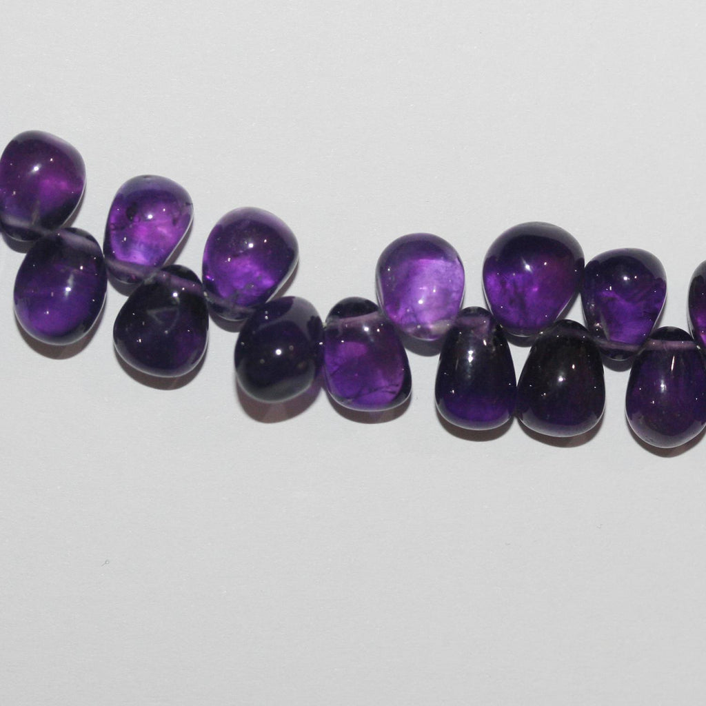 Cuentas lisas de amatista de 8" (7 x 5 mm). Hilo de 20 cm aprox.